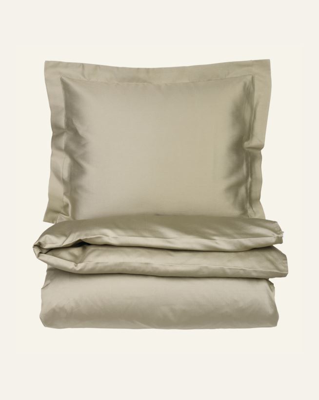 Påslakanset i satin olivgrön - 150x210 cm olivgrön - 1