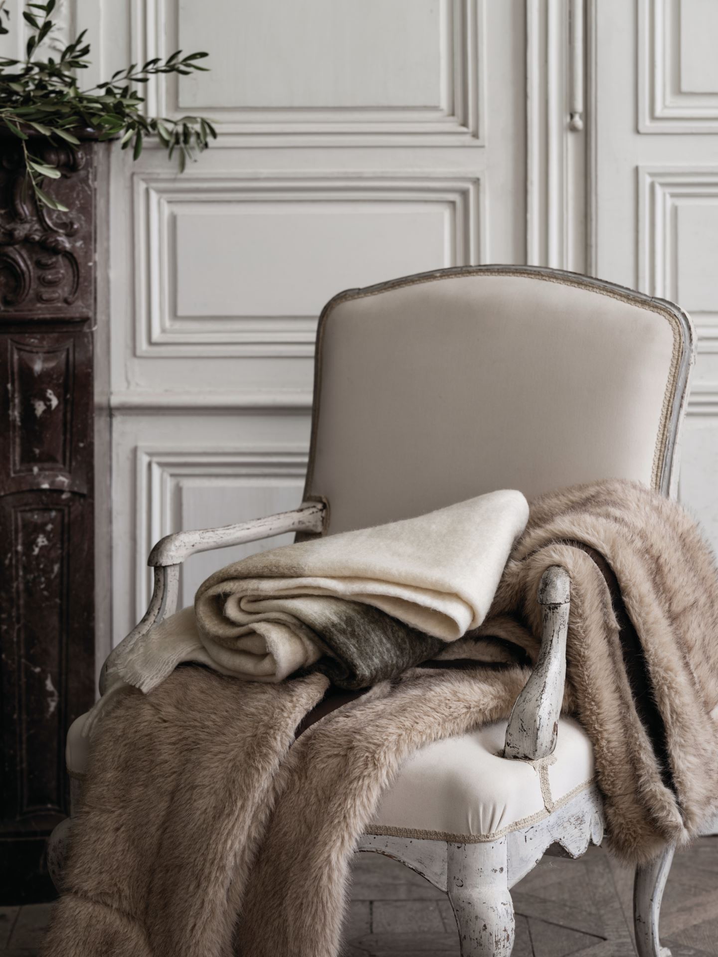 Pläd i pälsimitation natur - 3