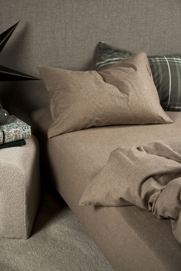 Örngott i garnfärgad bomull sand - 2