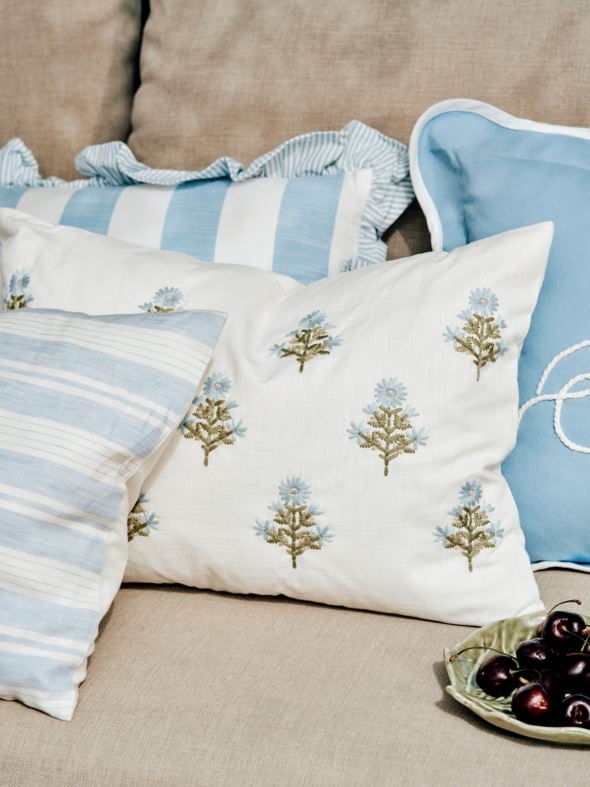 Prydnadskudde multi/blå - 4