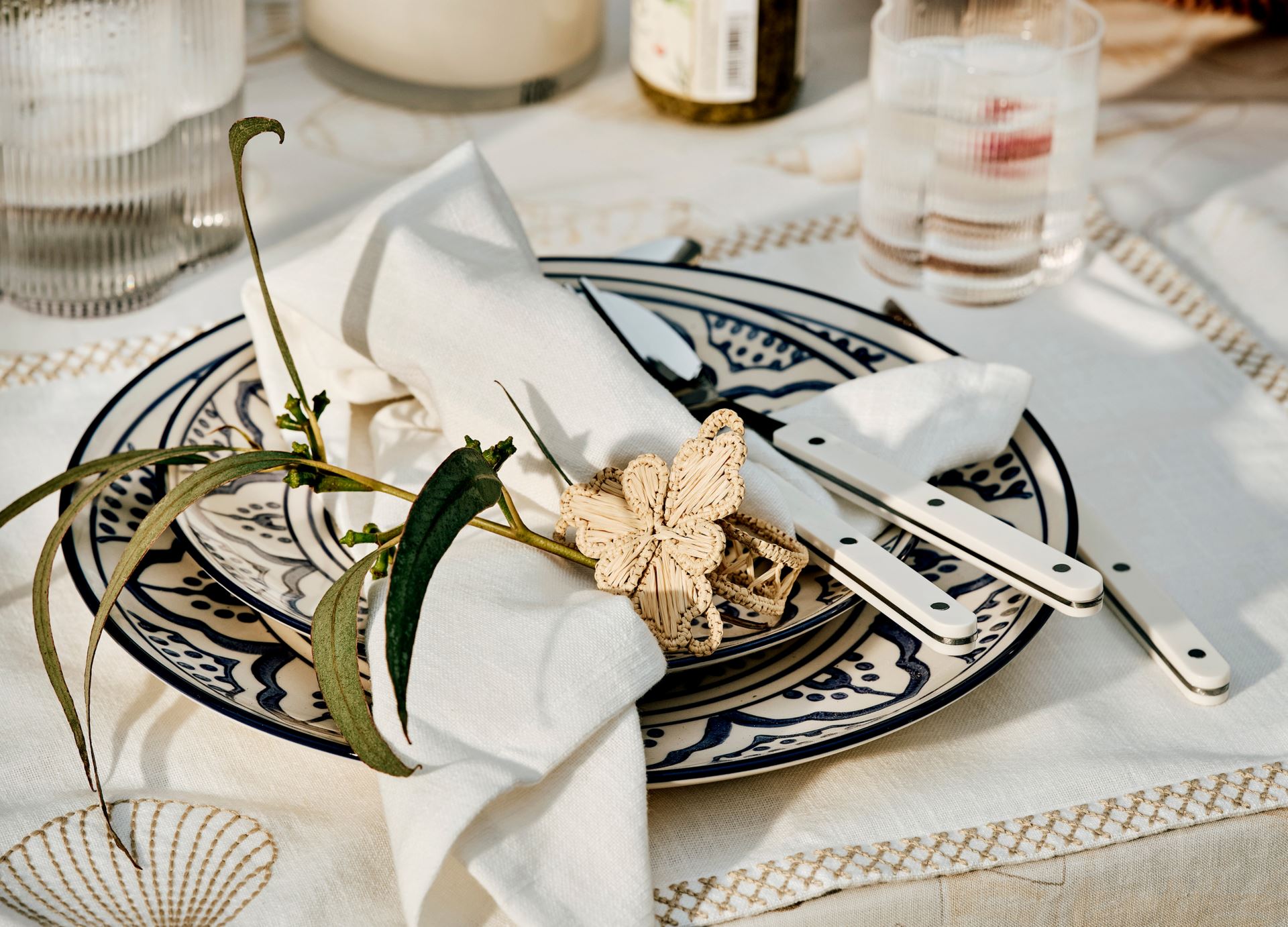 2-pack servettringar natur - 3