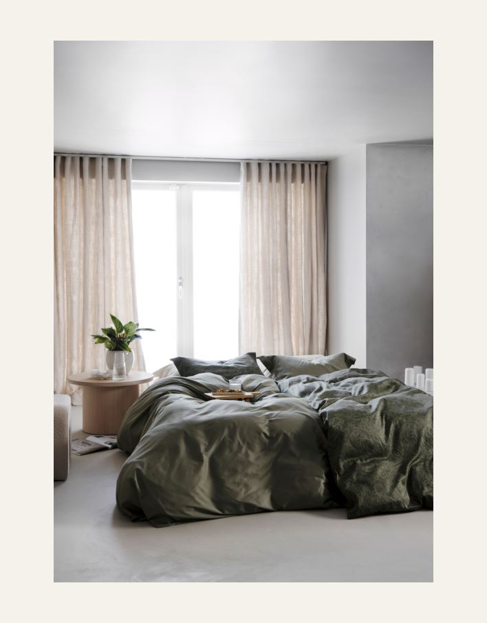Påslakanset i egyptisk bomull satin olivgrön - 4
