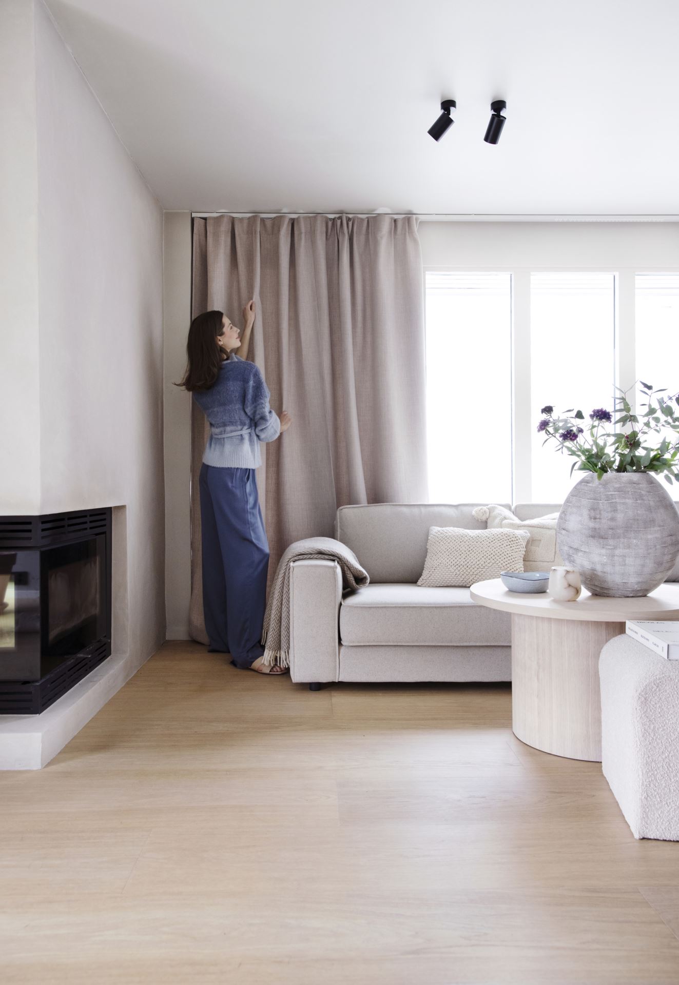 Ljusdämpande gardin beige - 7