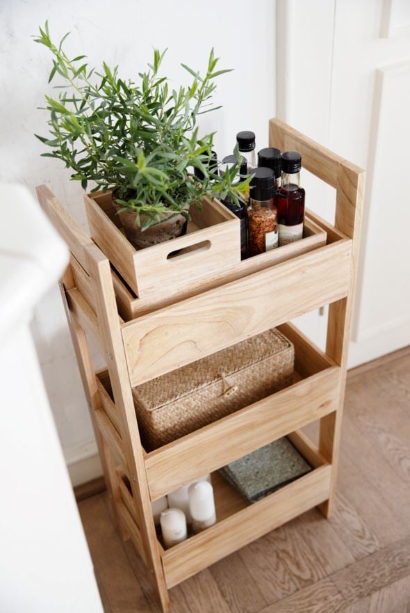 Stapelbar förvaringslåda natur - 2