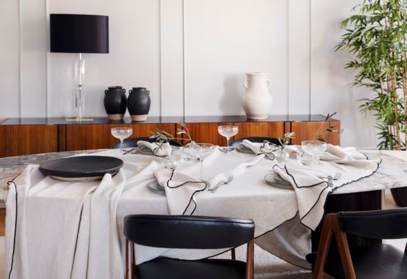 Linneservett  vit - 3