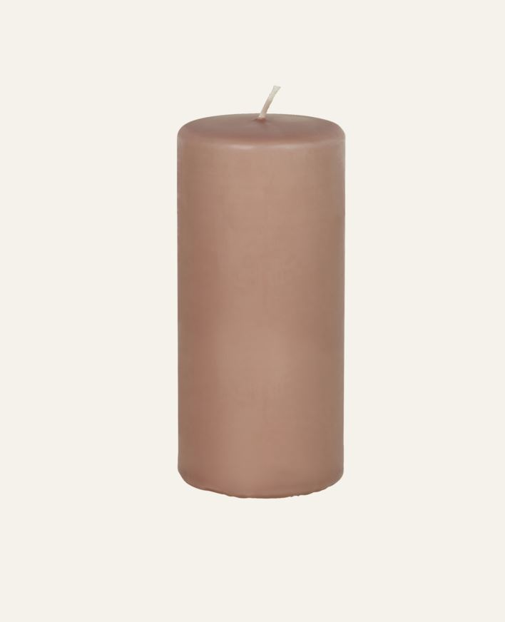 Blockljus puderrosa - 6,8x15 cm puderrosa - 1