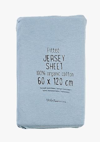 Jersey formsydd dra-på-lakan ljusblå