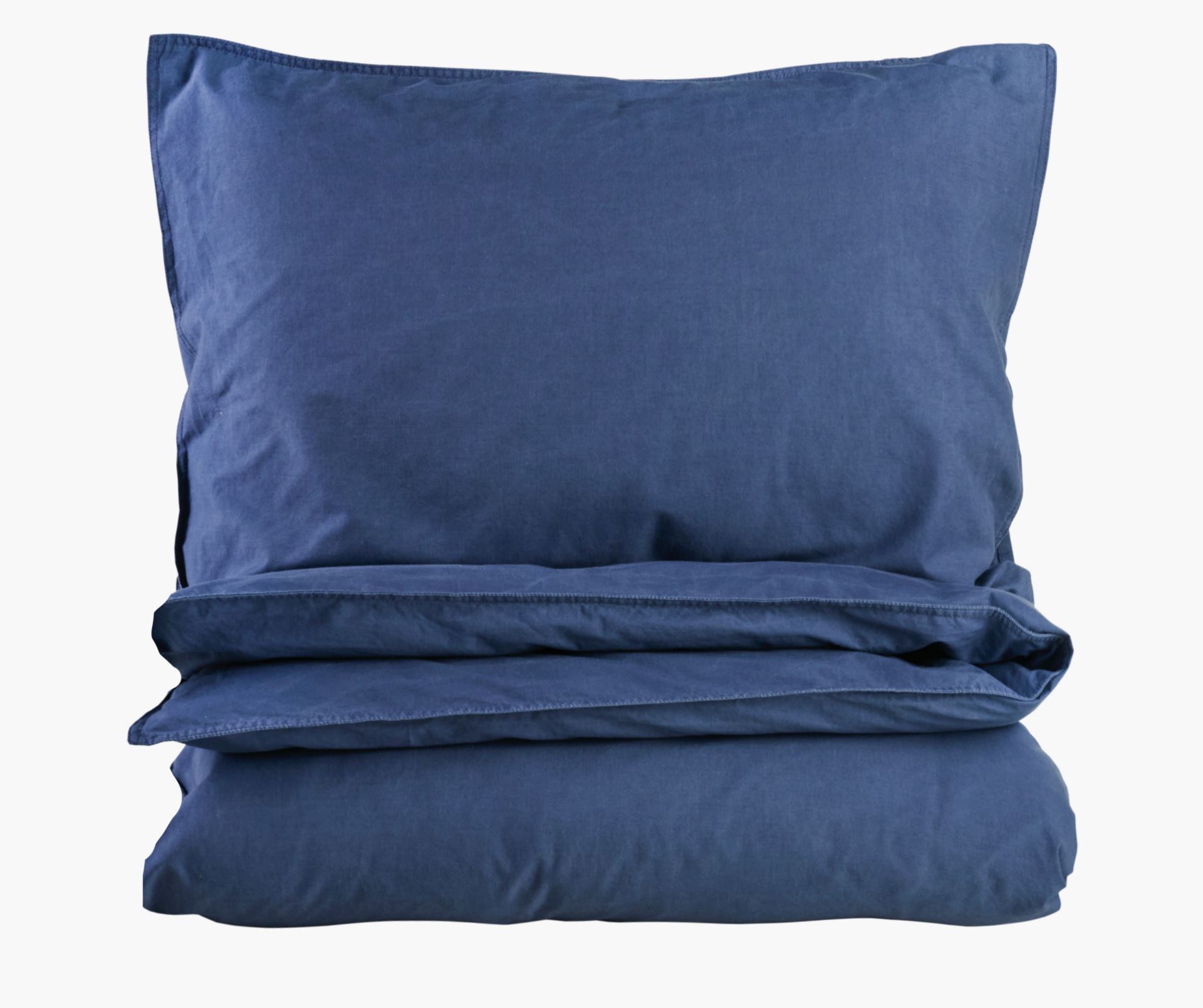 Påslakanset i bomull denimblå - 150x210 cm denimblå - 1