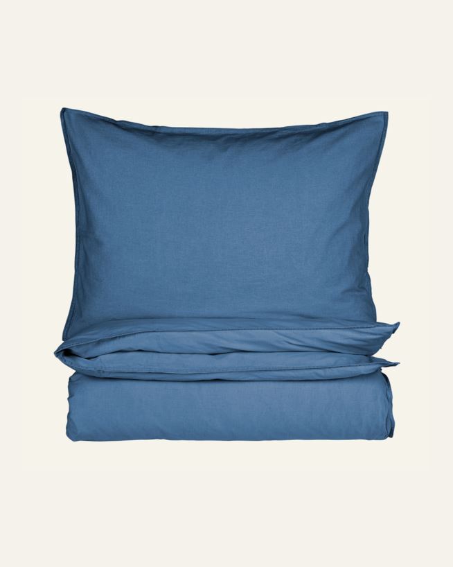 Påslakanset i bomull denimblå - 150x210 cm/50x60 cm denimblå - 1