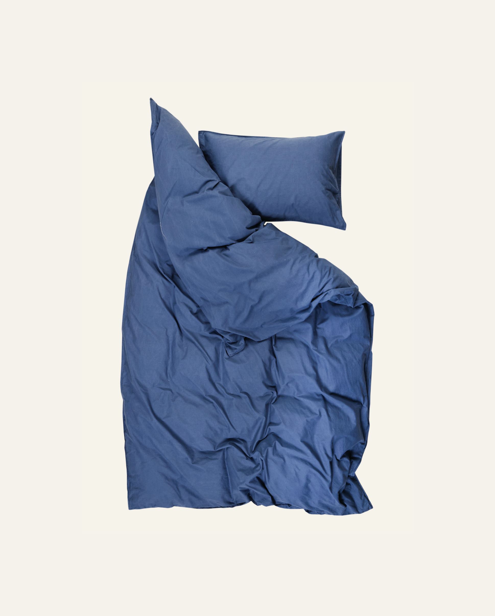 Påslakanset i bomull denimblå - 3