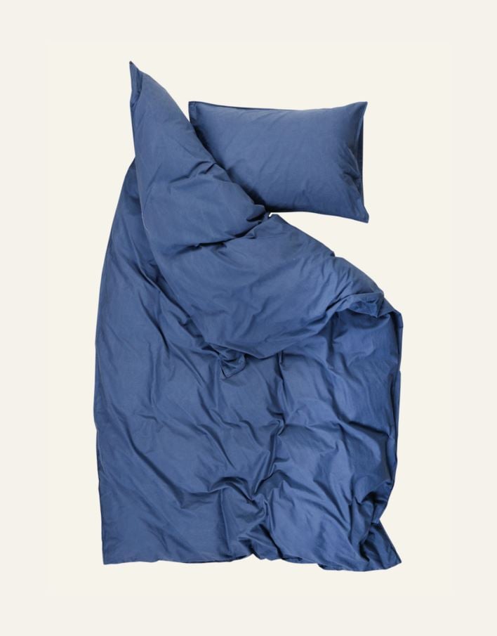 Påslakanset i bomull denimblå - 3