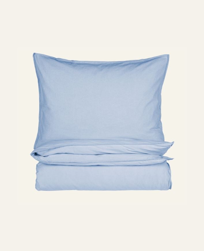 Påslakanset i bomull blå - 150x210 cm/50x60 cm blå - 1