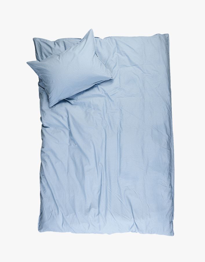 Påslakanset i bomull blå - 150x210 cm blå - 1