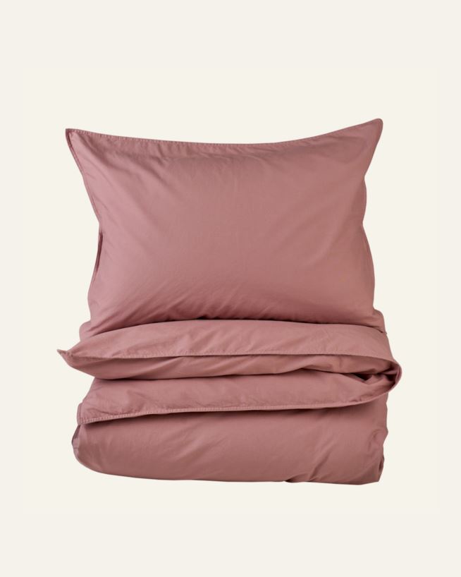 Påslakanset i bomull gammelrosa - 150x210+50x60 cm gammelrosa - 1