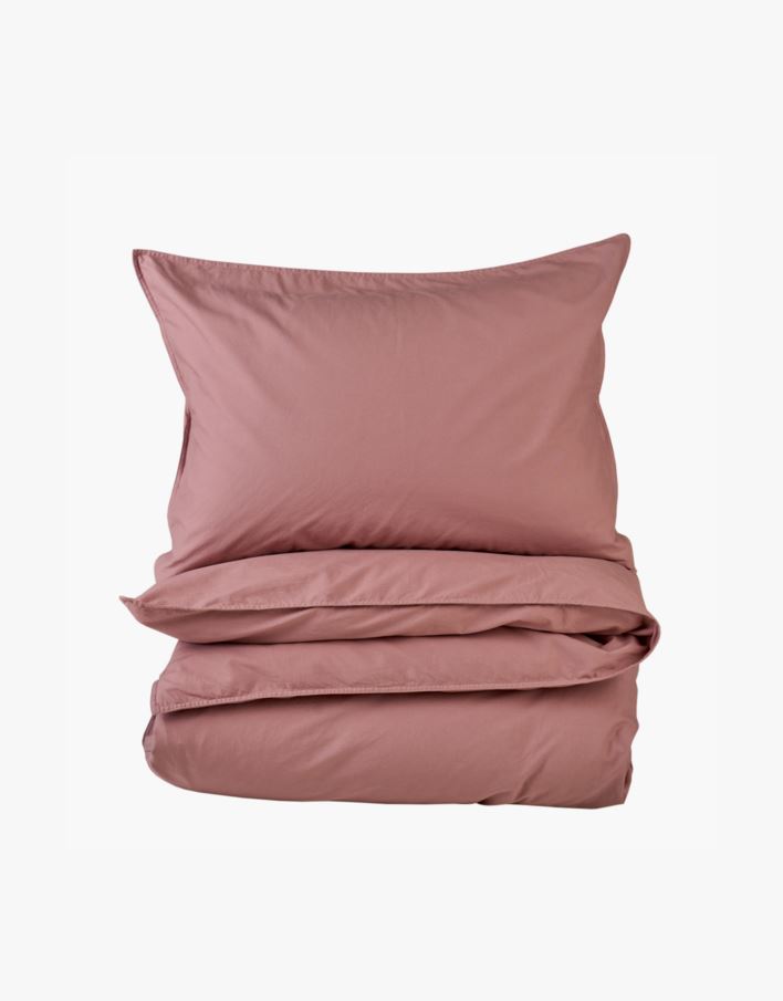 Påslakanset i bomull gammelrosa - 230x220 cm gammelrosa - 1