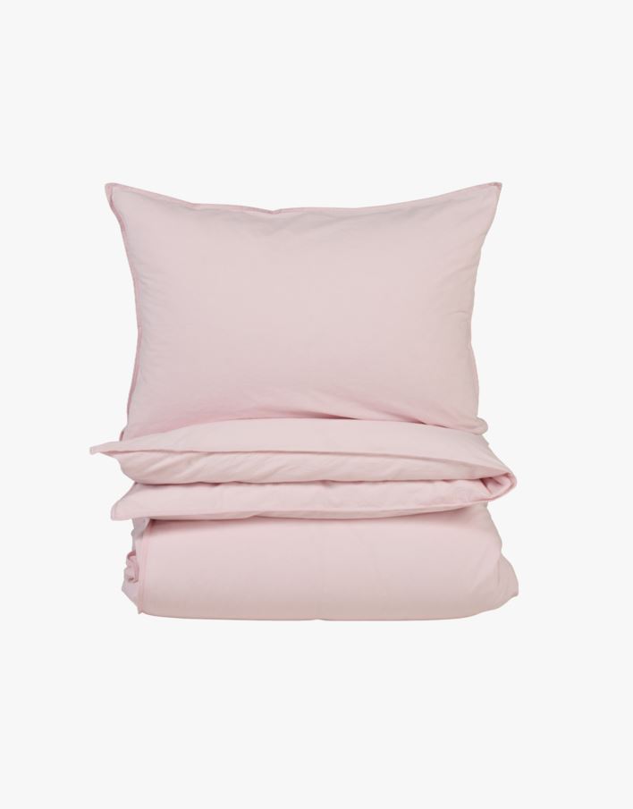 Påslakanset i bomull ljusrosa - 150x210 cm ljusrosa - 1