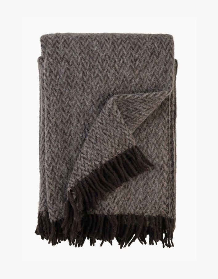 Ullpläd brun - 130x170 cm brun - 1