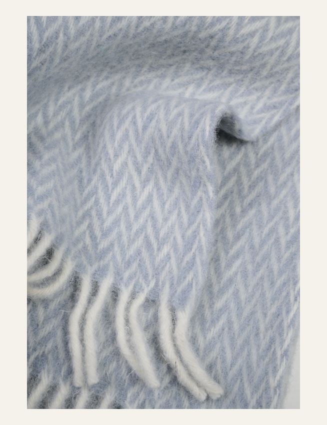 Ullpläd ljusblå - 2