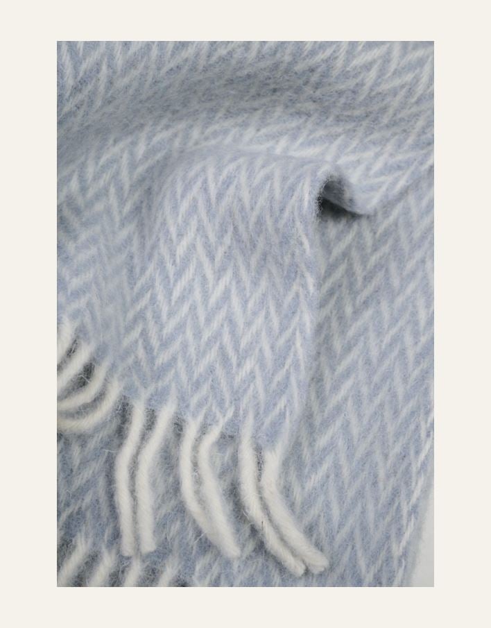 Ullpläd ljusblå - 2