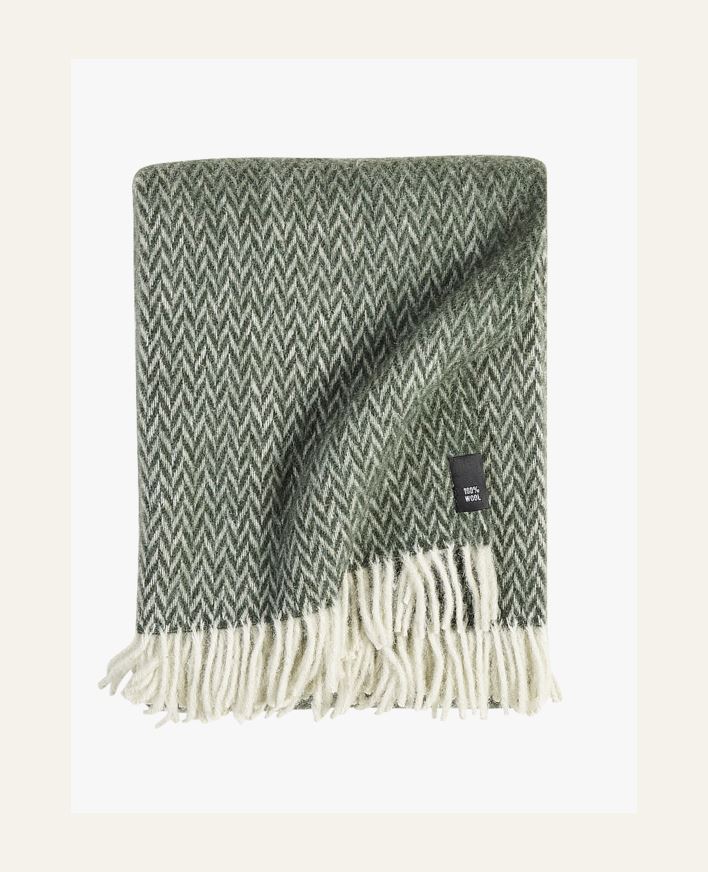 Ullpläd olivgrön - 130x170 cm olivgrön - 1