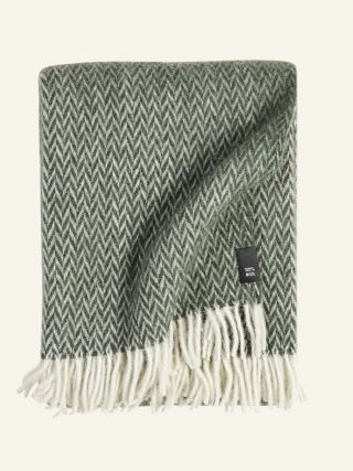 Veggli ullpläd olivgrön