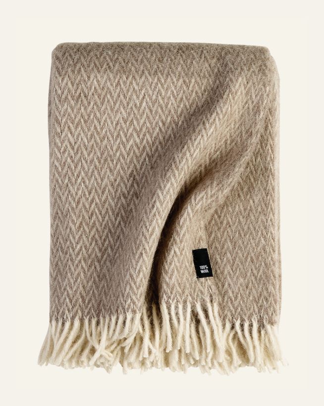 Ullpläd taupe - 130x170 cm taupe - 1
