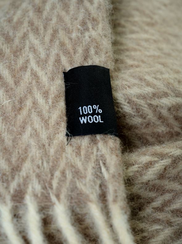 Ullpläd taupe - 3