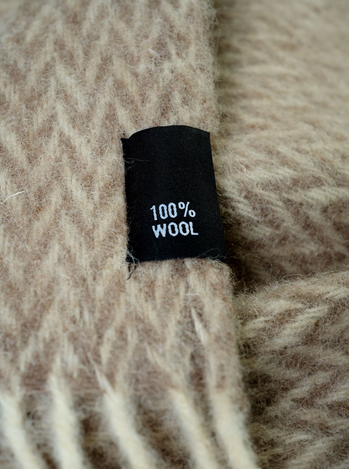 Ullpläd taupe - 3