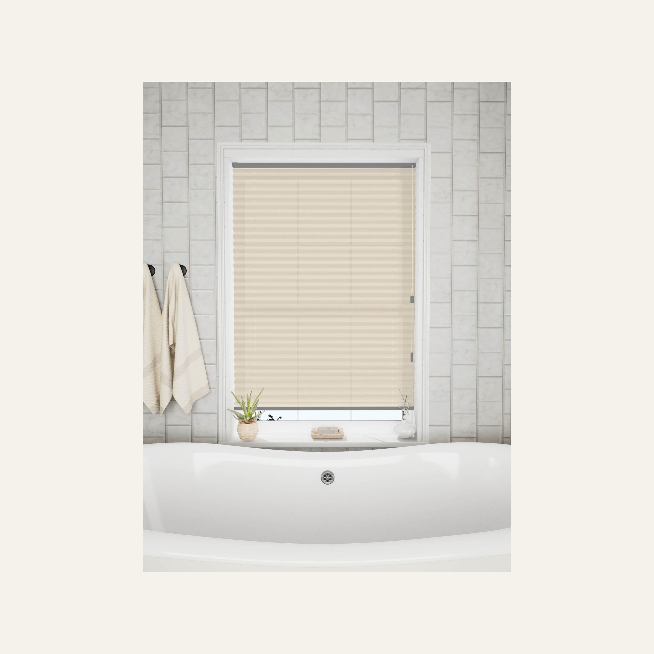 Premium dubbel plisségardin med snöre 25mm multi - 3