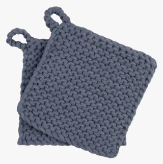 Bokhari | Nida 2-pk Grytlappar Denimblå - 19x19 Cm