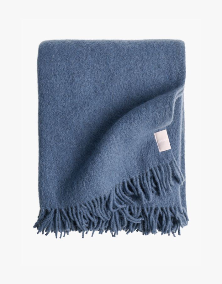 Ullpläd blå - 130x170 cm blå - 1