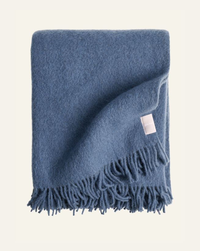 Ullpläd blå - 130x170 cm blå - 1