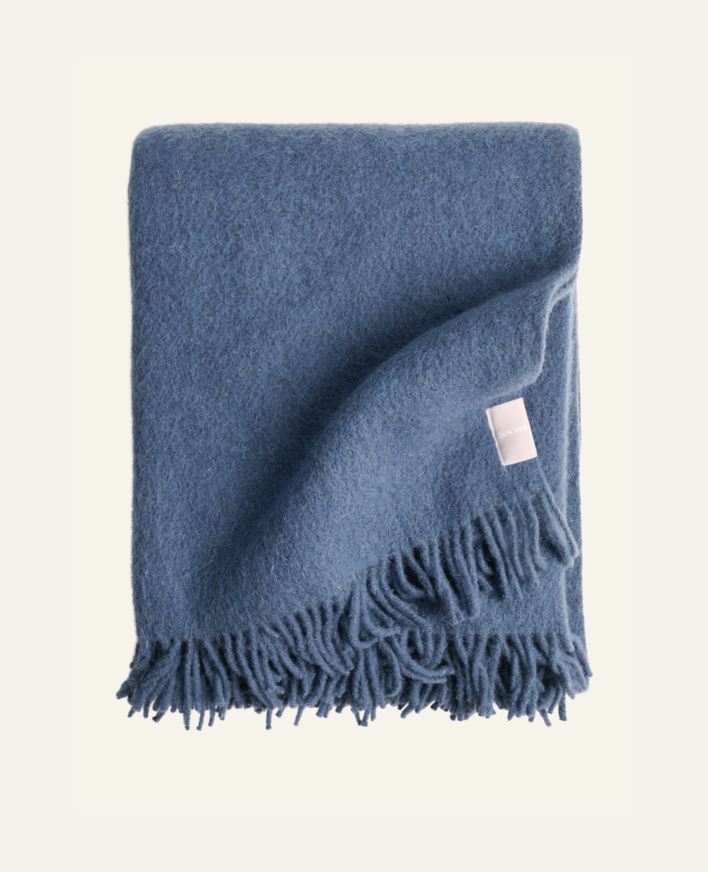 Ullpläd blå - 130x170 cm blå - 1