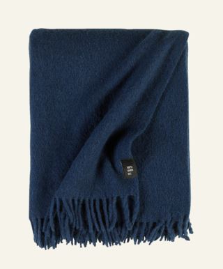 Gol ullpläd marinblå