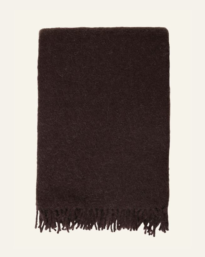 Ullpläd mörkbrun - 130x170 cm mörkbrun - 1