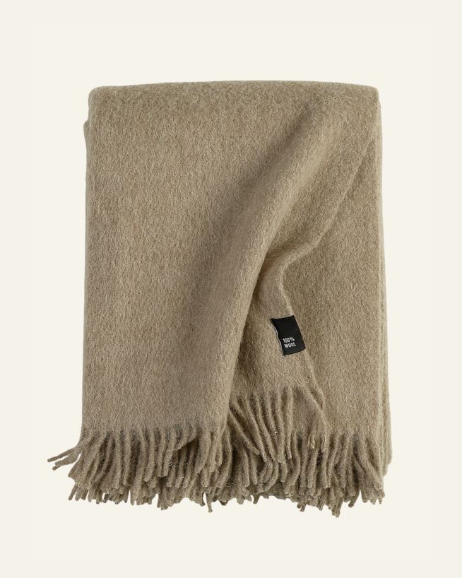 Ullpläd beige - 130x170 cm beige - 1