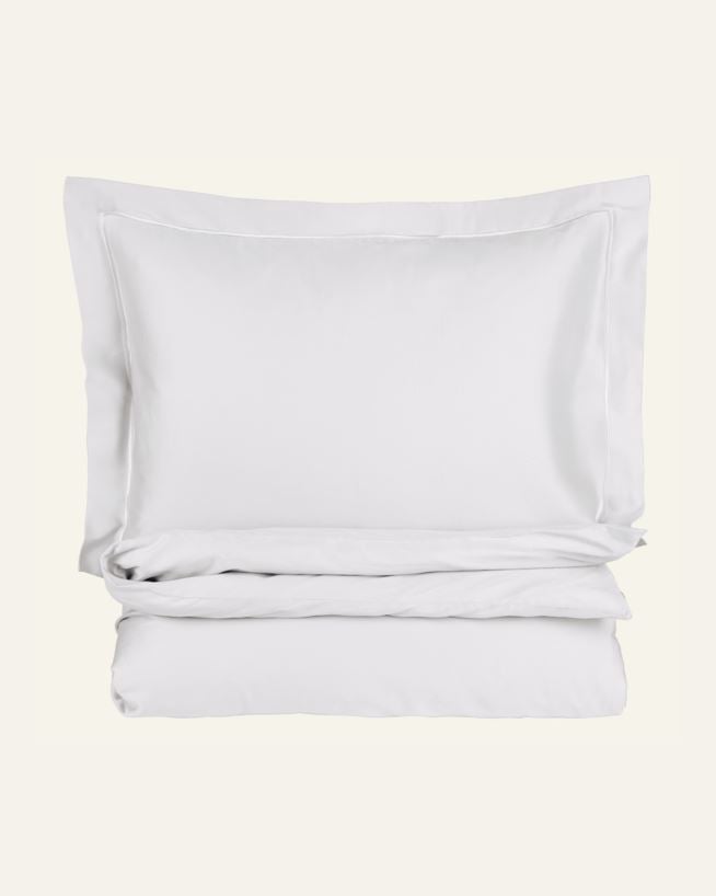 Påslakanset i egyptisk bomull satin vit - 150x210 cm/50x60 cm vit - 1