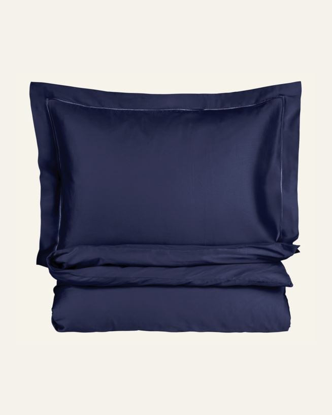 Påslakanset i egyptisk bomull satin blå - 150x210 cm/50x60 cm blå - 1