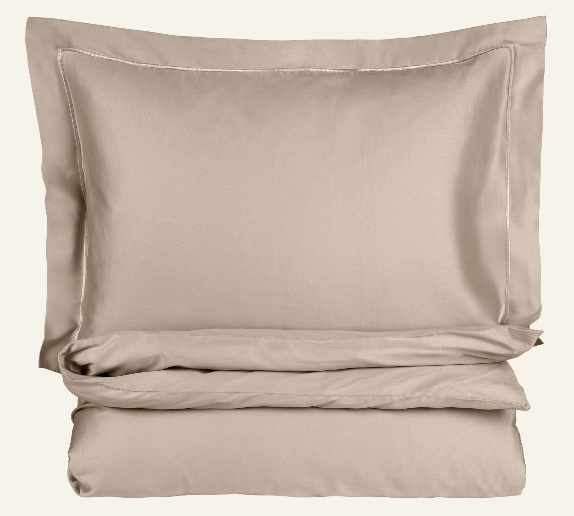Påslakanset i egyptisk bomull satin sand - 150x210 cm/50x60 cm sand - 1