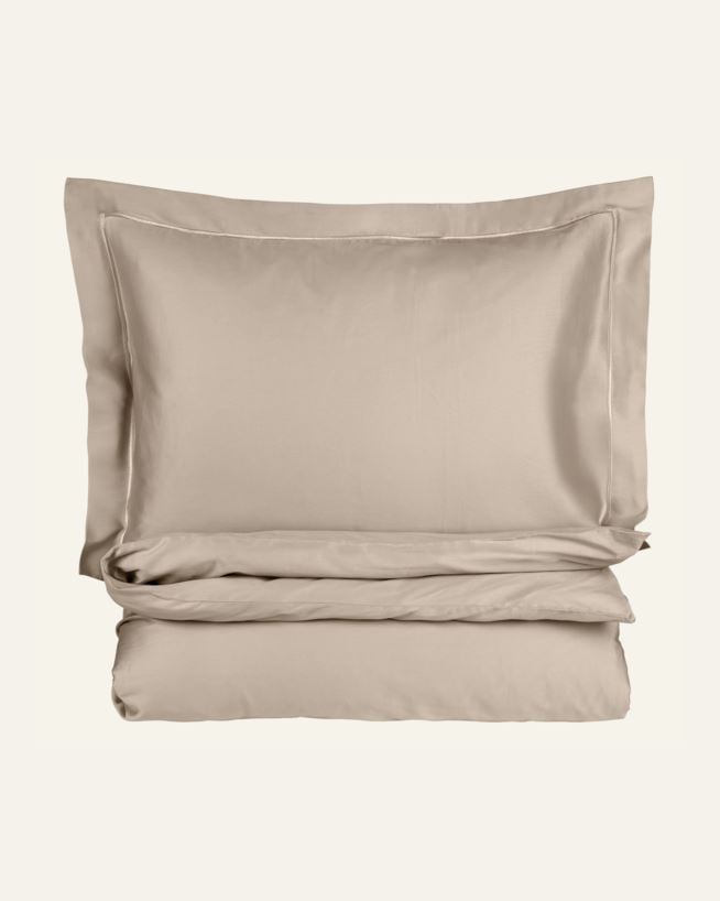 Påslakanset i egyptisk bomull satin sand - 150x210 cm/50x60 cm sand - 1