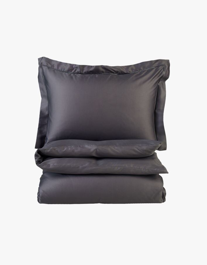 Påslakanset i egyptisk bomull satin grå - 150x210 cm grå - 1