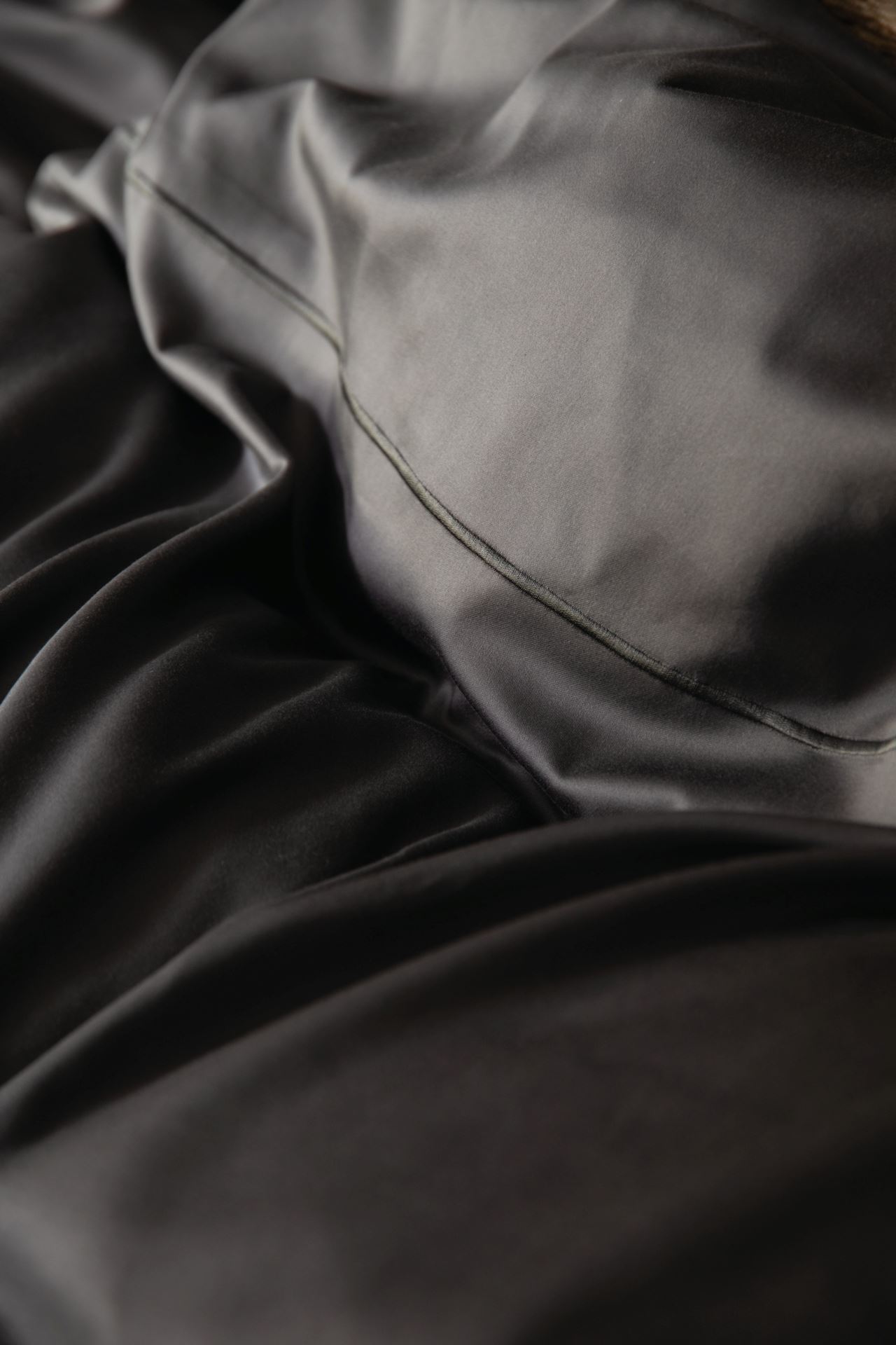 Påslakanset i egyptisk bomull satin grå - 2