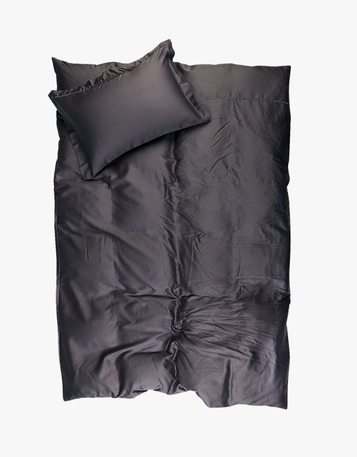Påslakanset i egyptisk bomull satin grå - 150x210 cm grå - 1