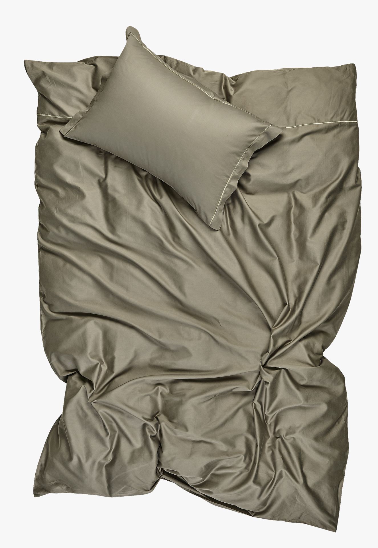 Påslakanset i egyptisk bomull satin olivgrön - 2