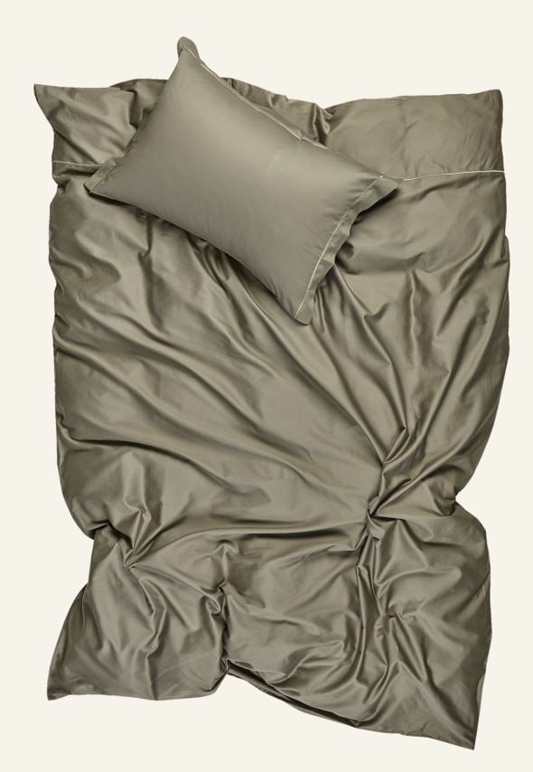 Påslakanset i egyptisk bomull satin olivgrön - 2