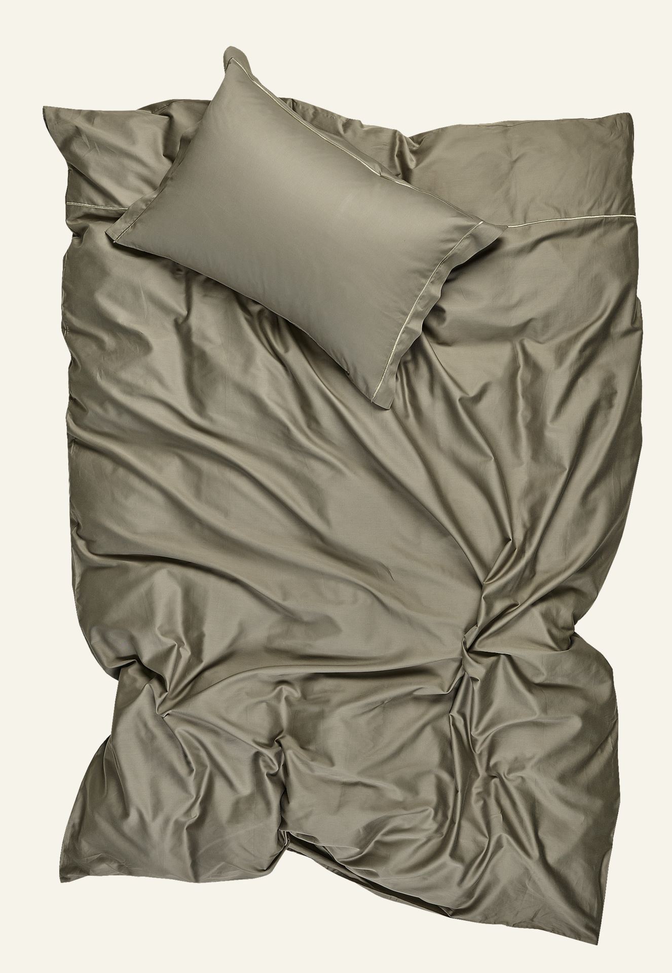 Påslakanset i egyptisk bomull satin olivgrön - 2