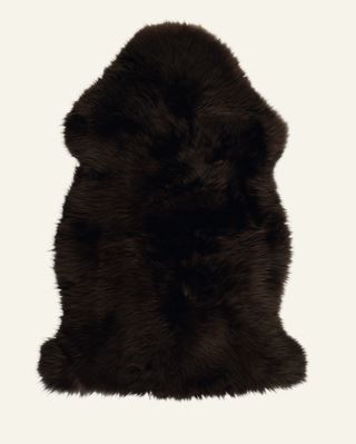 Longwool fårskinn mörkbrun