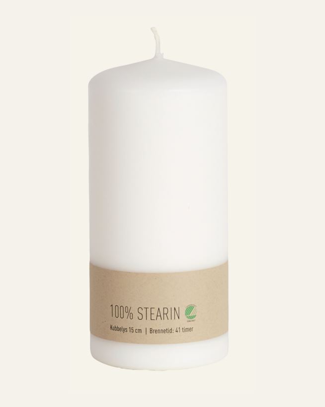 Blockljus vit - 6,8x15 cm vit - 1