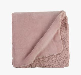 Teddy pläd gammelrosa