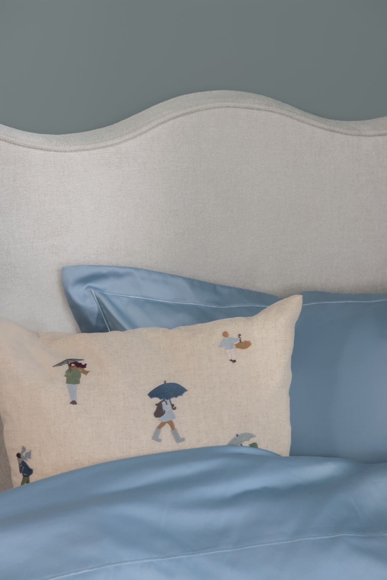 Påslakanset i egyptisk bomull satin himmelsblå - 2